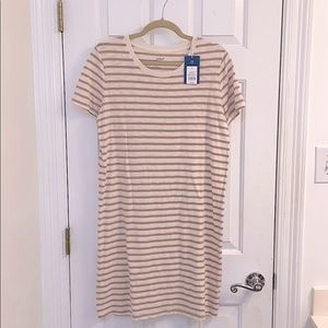 NWT Blush Pink and White Striped T-Shirt Dress
